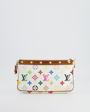 *FIRE PRICE* Louis Vuitton Takashi Murakami White and Multicolour Monogram Pochette Bag