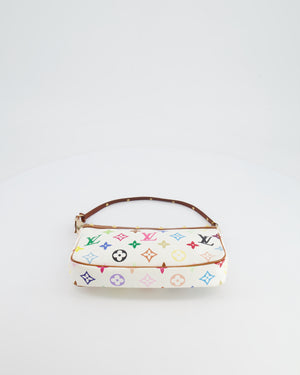 *FIRE PRICE* Louis Vuitton Takashi Murakami White and Multicolour Monogram Pochette Bag