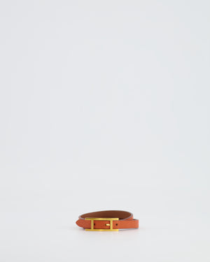 Hermès Behapi Double Tour Bracelet in Orange with Gold Hardware Size M