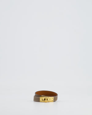 Hermès Kelly Double Tour Bracelet in Etoupe with Gold Hardware Size S RRP £530