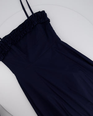 Molly Goddard SS/19 Navy Strap Ruched Maxi Dress Size UK 8 (FR 36)