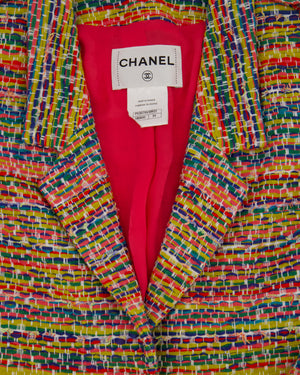 Chanel Resort 2016 Multicolour Tweed Single Breasted Blazer Size FR 34 (UK 6)