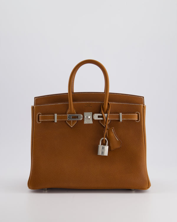 *RARE* Hermès Birkin 25cm Retourne in Fauve with Barenia Faubourg Leather and Palladium Hardware