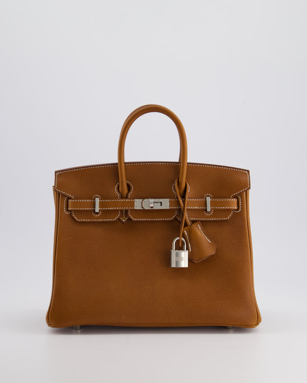 *RARE* Hermès Birkin 25cm Retourne in Fauve with Barenia Faubourg Leather and Palladium Hardware