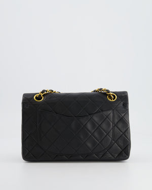 Chanel Black Vintage Classic Small Double Flap Bag in Lambskin Leather with 24K Gold Hardware