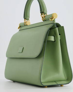 Dolce & Gabbana Pistachio Green Sicily 58 Top Handle Bag With Gold Hardware RRP £1,600