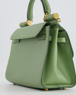 Dolce & Gabbana Pistachio Green Sicily 58 Top Handle Bag With Gold Hardware RRP £1,600