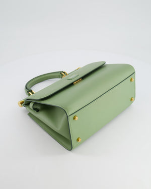 Dolce & Gabbana Pistachio Green Sicily 58 Top Handle Bag With Gold Hardware RRP £1,600