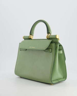 Dolce & Gabbana Pistachio Green Sicily 58 Top Handle Bag With Gold Hardware RRP £1,600