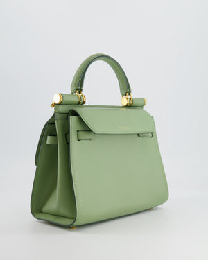 Dolce & Gabbana Pistachio Green Sicily 58 Top Handle Bag With Gold Hardware RRP £1,600