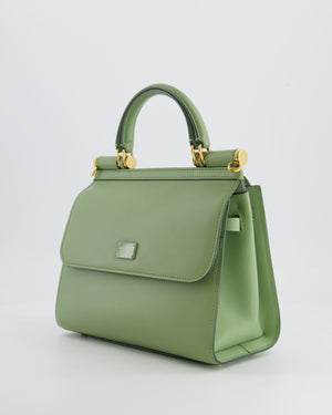 Dolce & Gabbana Pistachio Green Sicily 58 Top Handle Bag With Gold Hardware RRP £1,600