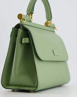 Dolce & Gabbana Pistachio Green Sicily 58 Top Handle Bag With Gold Hardware RRP £1,600