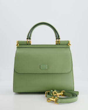 Dolce & Gabbana Pistachio Green Sicily 58 Top Handle Bag With Gold Hardware RRP £1,600