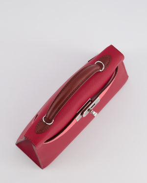 *RARE* Hermès Mini Kelly II Tricolour 20cm Bag In Rubis, Rose Azalee and Rouge H Epsom Leather with Palladium Hardware