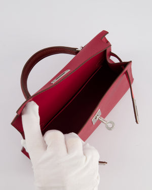 *RARE* Hermès Mini Kelly II Tricolour 20cm Bag In Rubis, Rose Azalee and Rouge H Epsom Leather with Palladium Hardware