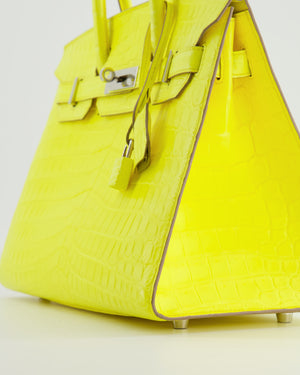 *RARE* Hermès Birkin 30cm Bag Sellier in Jaune Citron Crocodile Niloticus with Palladium Hardware