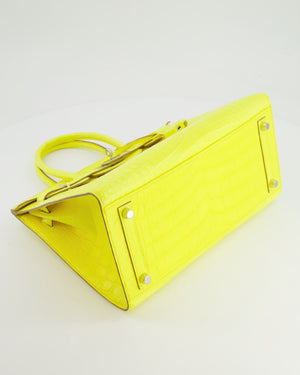 *RARE* Hermès Birkin 30cm Bag Sellier in Jaune Citron Crocodile Niloticus with Palladium Hardware