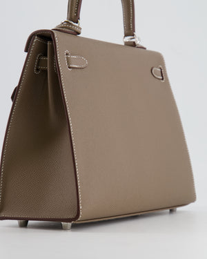 Hermès Kelly Sellier 25cm Bag in Etoupe Epsom Leather with Palladium Hardware