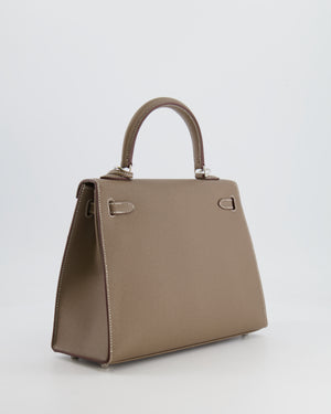 Hermès Kelly Sellier 25cm Bag in Etoupe Epsom Leather with Palladium Hardware