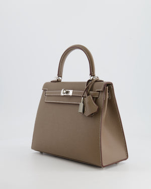 Hermès Kelly Sellier 25cm Bag in Etoupe Epsom Leather with Palladium Hardware