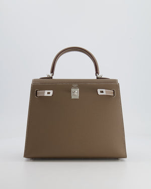 Hermès Kelly Sellier 25cm Bag in Etoupe Epsom Leather with Palladium Hardware