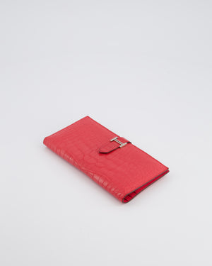 Hermès Bearn Wallet in Bougainvillea with Palladium Hardware