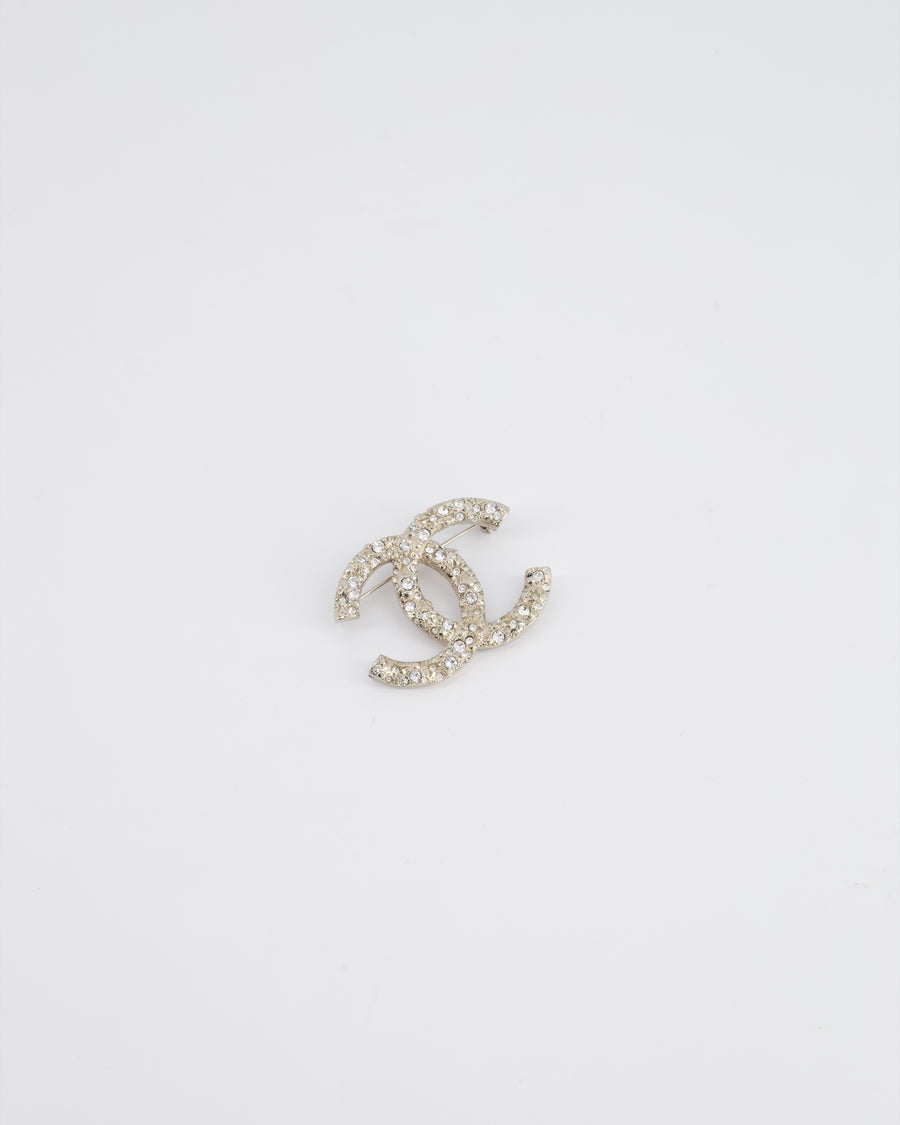 *HOT* Chanel Silver CC Diamanté Brooch