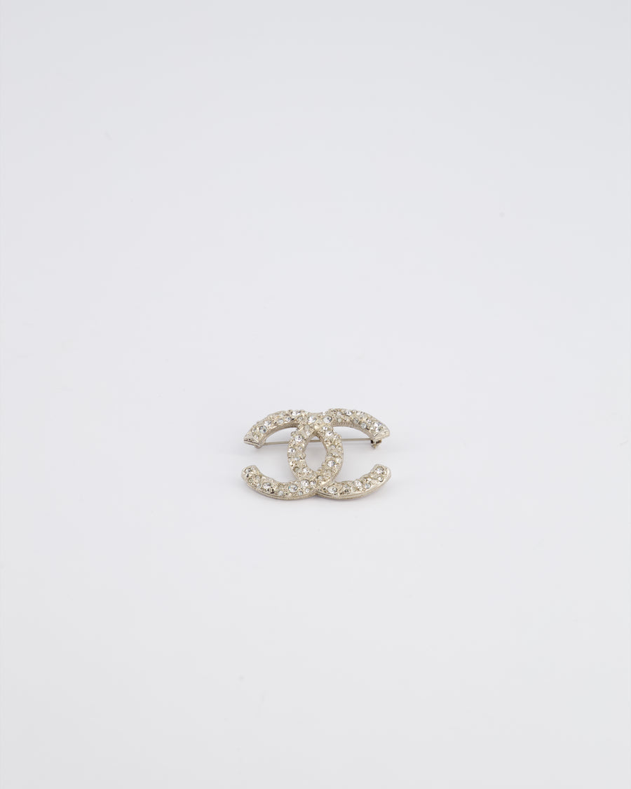 *HOT* Chanel Silver CC Diamanté Brooch