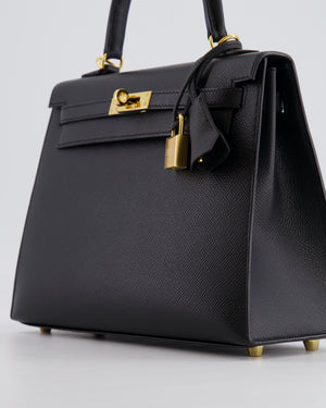 Hermès Kelly Sellier 25cm Bag in Black Epsom Leather with Gold Hardware