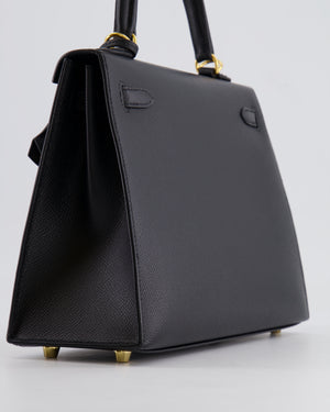 Hermès Kelly Sellier 25cm Bag in Black Epsom Leather with Gold Hardware