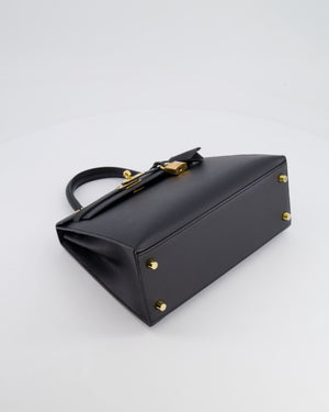 Hermès Kelly Sellier 25cm Bag in Black Epsom Leather with Gold Hardware