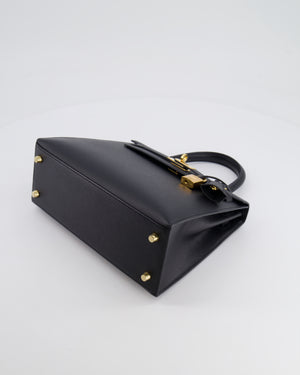 Hermès Kelly Sellier 25cm Bag in Black Epsom Leather with Gold Hardware