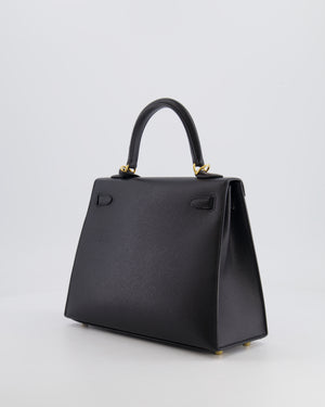 Hermès Kelly Sellier 25cm Bag in Black Epsom Leather with Gold Hardware