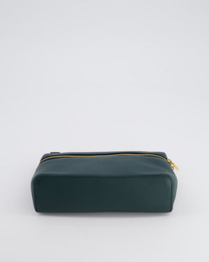 Loro Piana Dark Green Leather Extra Pocket Pouch Bag with Gold Hardware