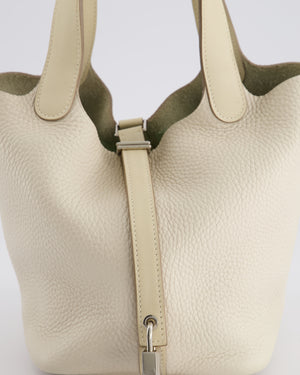 Hermes Picotin 18cm in Craie Clemence, Swift Leather Palladium Hardware