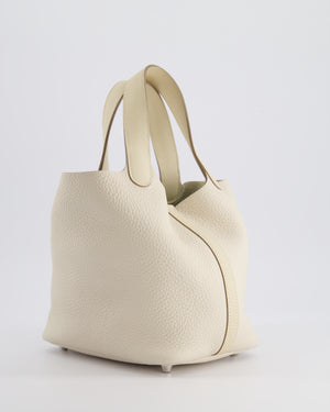 Hermes Picotin 18cm in Craie Clemence, Swift Leather Palladium Hardware