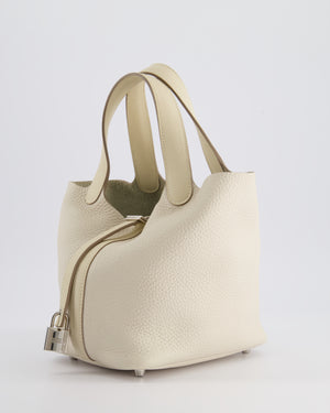 Hermes Picotin 18cm in Craie Clemence, Swift Leather Palladium Hardware