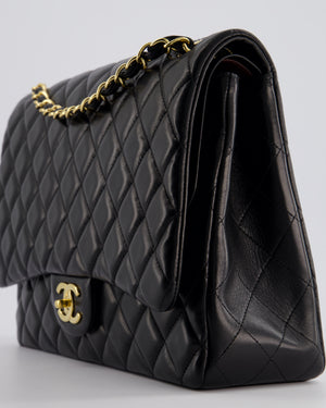 Chanel Black Maxi Classic Double Flap Bag in Lambskin Leather with Gold Hardware RRP £10,030