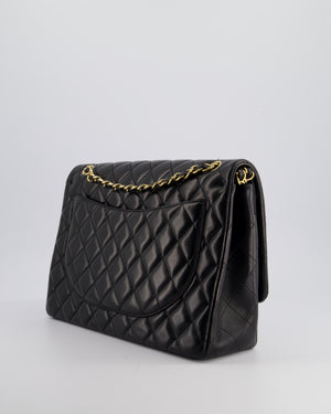 Chanel Black Maxi Classic Double Flap Bag in Lambskin Leather with Gold Hardware RRP £10,030