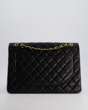 Chanel Black Maxi Classic Double Flap Bag in Lambskin Leather with Gold Hardware RRP £10,030