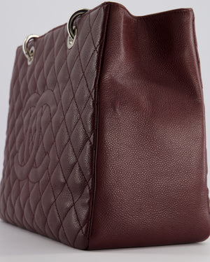 *HOT COLOUR* Chanel Burgundy GST Grand Shopper Tote Bag in Caviar Leather with Silver Hardware