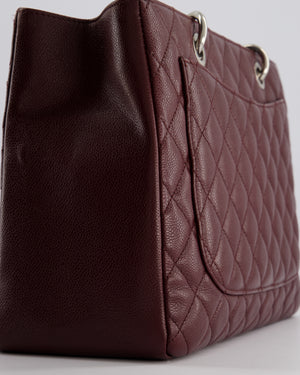 *HOT COLOUR* Chanel Burgundy GST Grand Shopper Tote Bag in Caviar Leather with Silver Hardware