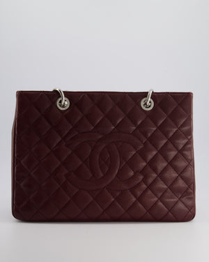 *HOT COLOUR* Chanel Burgundy GST Grand Shopper Tote Bag in Caviar Leather with Silver Hardware