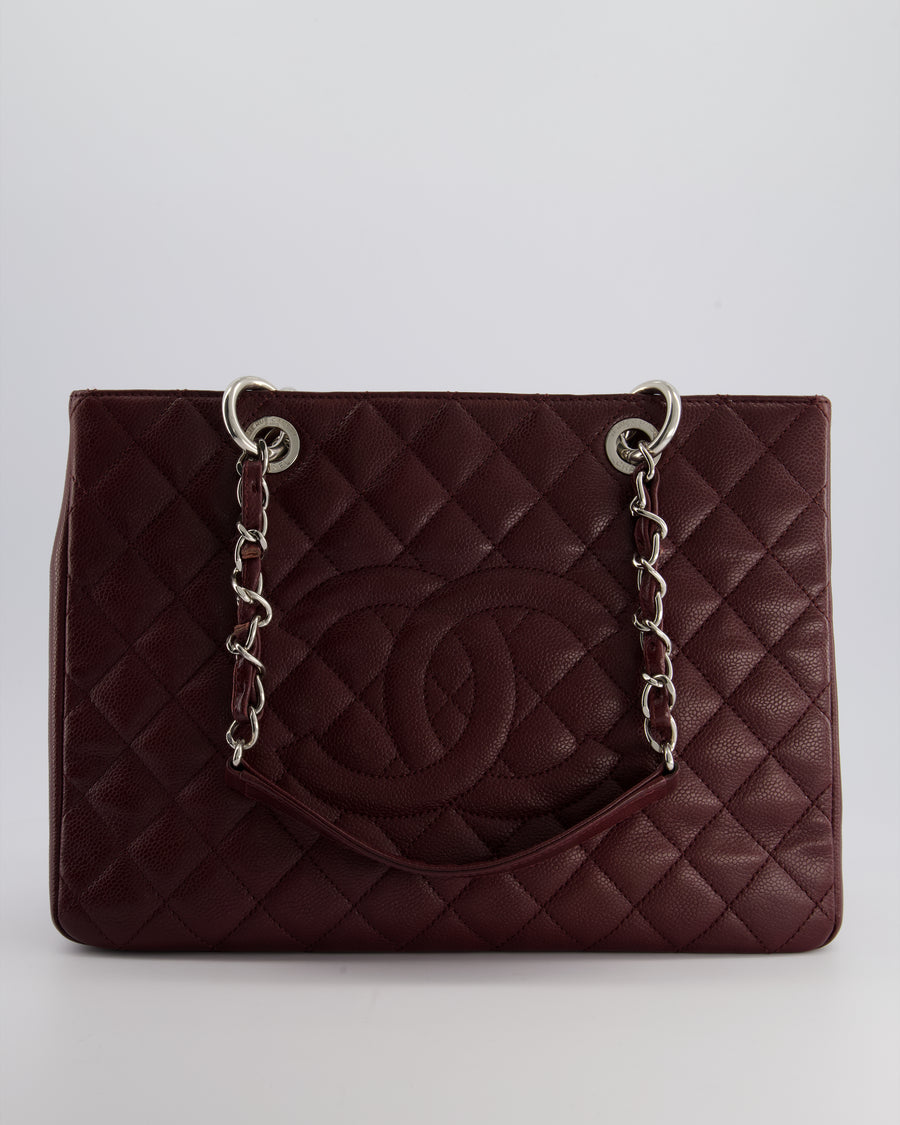 *HOT COLOUR* Chanel Burgundy GST Grand Shopper Tote Bag in Caviar Leather with Silver Hardware