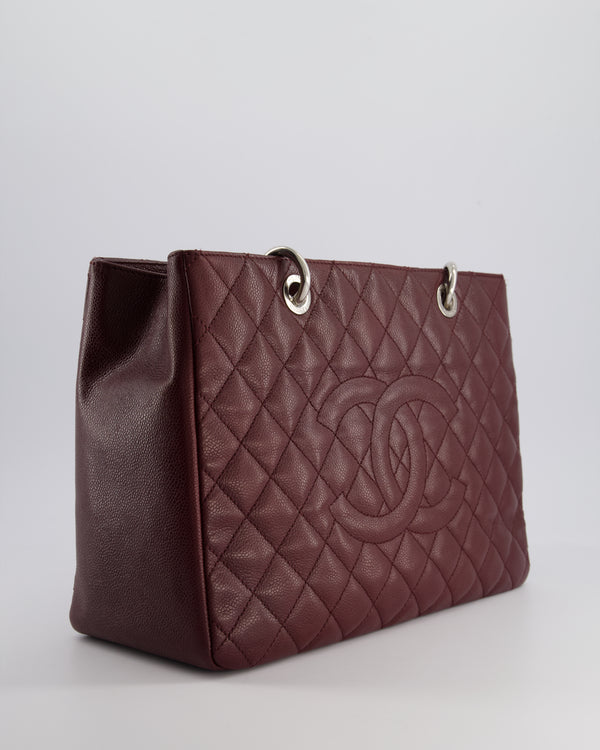 *HOT COLOUR* Chanel Burgundy GST Grand Shopper Tote Bag in Caviar Leather with Silver Hardware