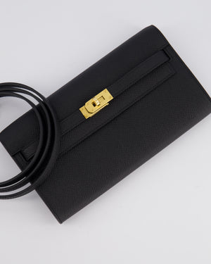 *HOT* Hermès Kelly To Go Bag in Black Epsom Leather with Gold Hardware