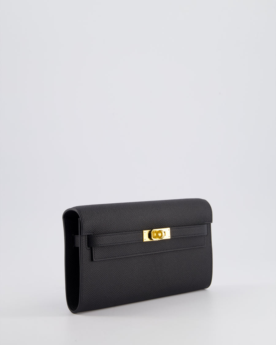 *HOT* Hermès Kelly To Go Bag in Black Epsom Leather with Gold Hardware