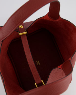 *HOT COLOUR* Hermès Picotin Bag 22cm in Rouge H Clemence Leather with Gold Hardware