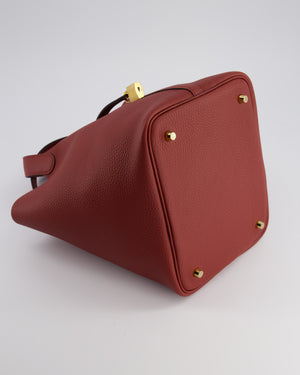 *HOT COLOUR* Hermès Picotin Bag 22cm in Rouge H Clemence Leather with Gold Hardware