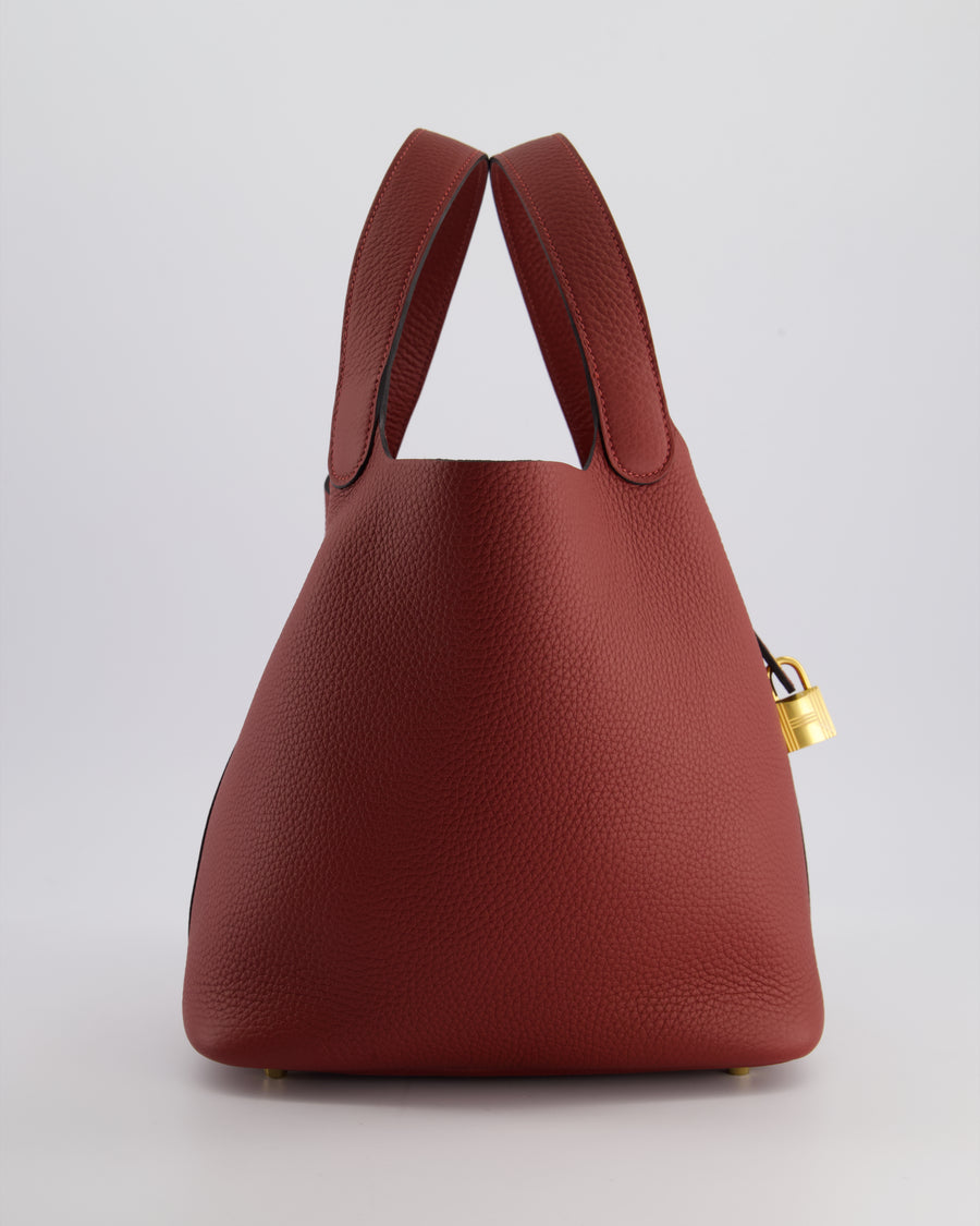 *HOT COLOUR* Hermès Picotin Bag 22cm in Rouge H Clemence Leather with Gold Hardware